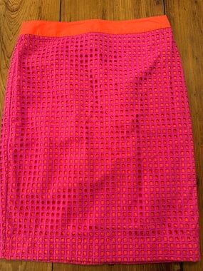 Talbots Hot Pink and Orange Pencil Skirt